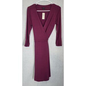 NEW ANN TAYLOR Wrap Dress Purple / Plum Women's Size 0 Work Casual Dressy